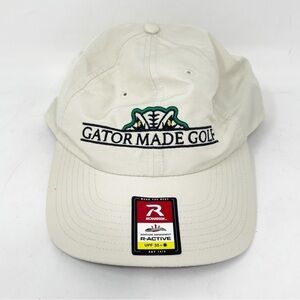 New RICHARDSON Men’s Ivory Baseball Cap UPF 35+ R-Active GATOR MADE GOLF Logo